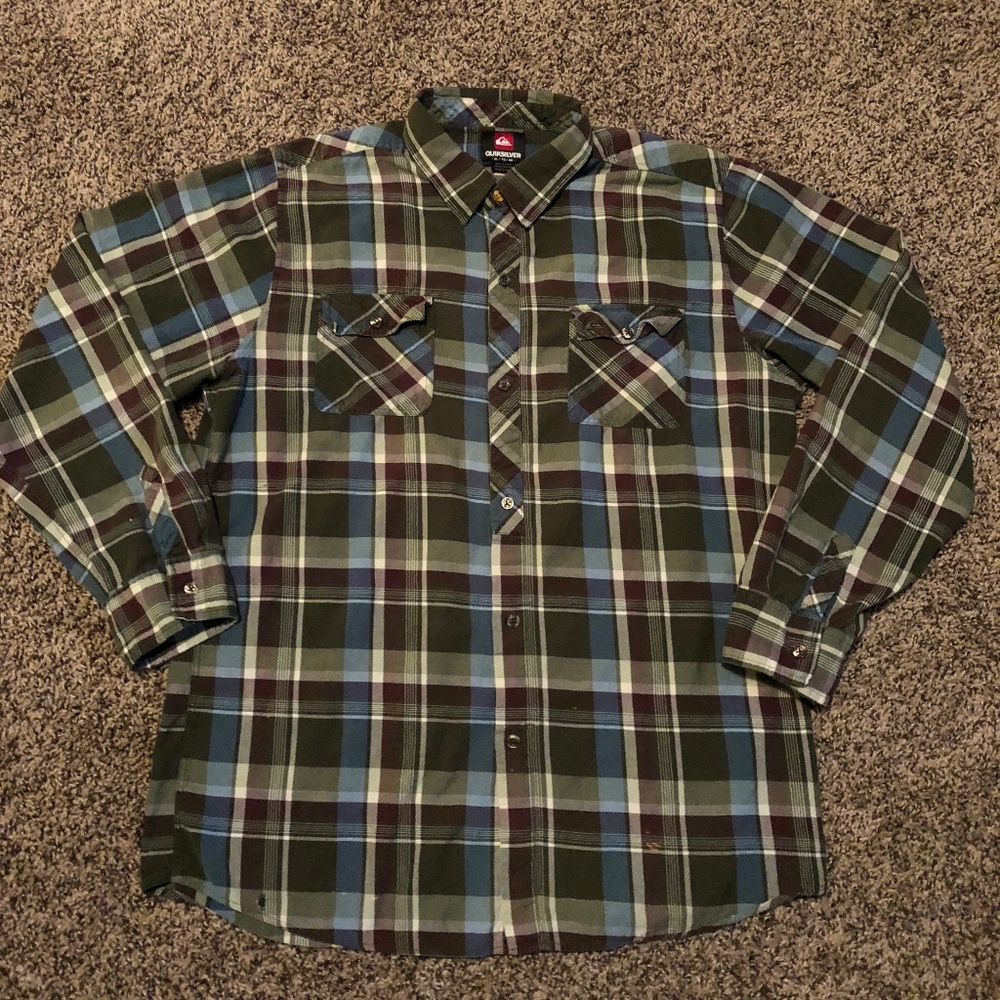 Quicksilver Long Sleeve Button Down Shirt Xl